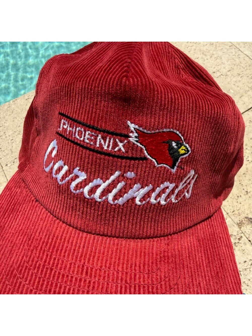 RARE Vintage 80's 90s Phoenix Cardinals ANNCO Corduroy Snapback Hat NFL Licensed